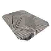 Handmade Wool Rug Tuft Weaving, Sustainable Contemporary Carpet, Black Three-Dimension Design, Rectangular Shape, Custom Made On-Demand in Turkiye_ETUGENE_Trace-004-A-Black-Horizontal