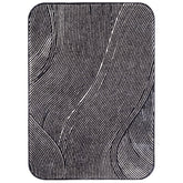 Handmade Wool Rug Tuft Weaving, Sustainable Contemporary Carpet, Black & White Curves, Rectangular Shape, Custom Made On-Demand in Turkiye_ETUGENE_Trace-005-A