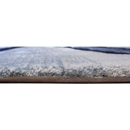 Handmade Wool Rug Tuft Weaving, Sustainable Contemporary Carpet, Blue Grey Pleat Design, Irregular Shape, Custom Made On-Demand in Turkiye_ETUGENE_Pleat-003-VX-Height