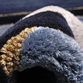 Handmade Wool Rug Tuft Weaving, Sustainable Contemporary Carpet, Blue Grey Pleat Design, Irregular Shape, Custom Made On-Demand in Turkiye_ETUGENE_Pleat-003-VX-Tuft