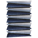 Handmade Wool Rug Tuft Weaving, Sustainable Contemporary Carpet, Blue Grey Pleat Design, Irregular Shape, Custom Made On-Demand in Turkiye_ETUGENE_Pleat-003-VX