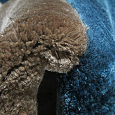 Handmade Wool Rug Tuft Weaving, Sustainable Contemporary Carpet, Blue Pleat Design, Irregular Shape, Custom Made On-Demand in Turkiye_ETUGENE_Pleat-002-V-Tuft