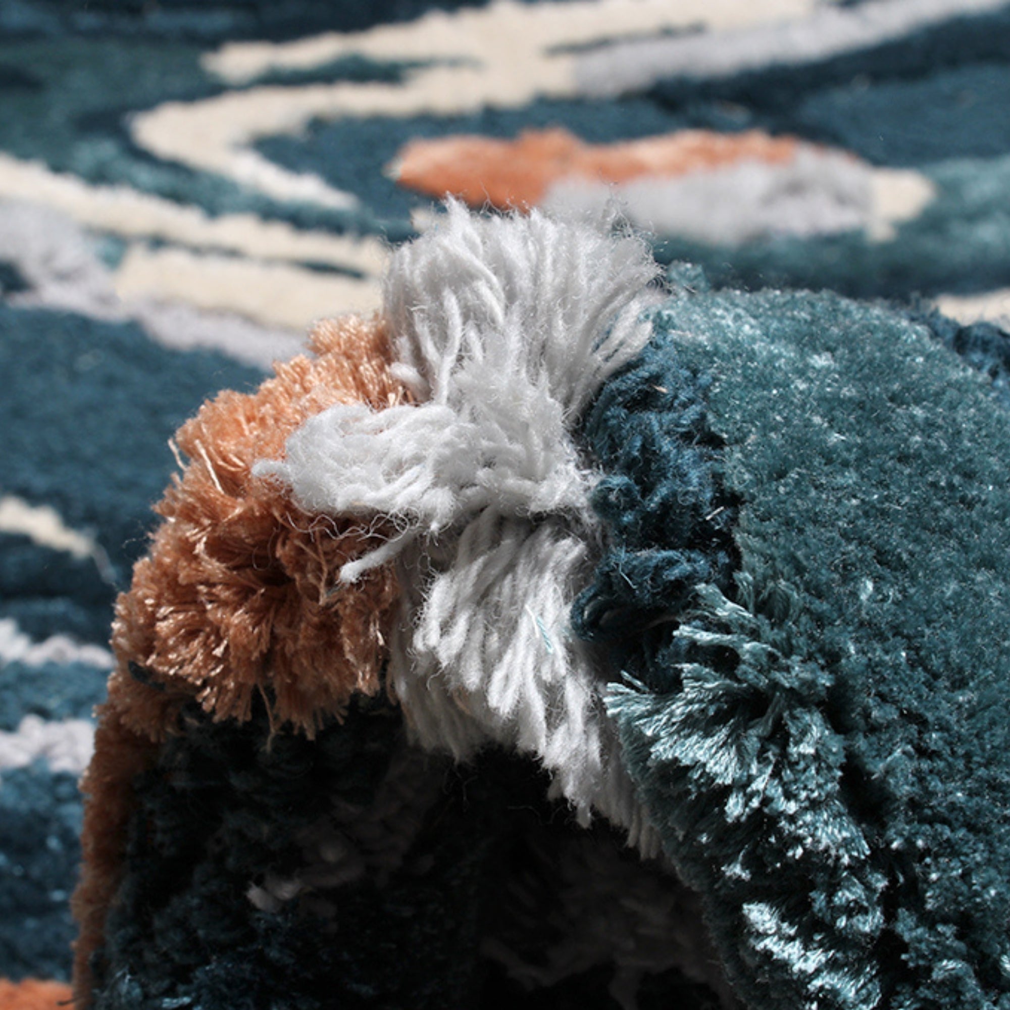 Handmade Wool Rug Tuft Weaving, Sustainable Contemporary Carpet, Blue Rock Shape, Irregular Shape, Custom Made On-Demand in Turkiye_ETUGENE_Rock-002-M-Tuft