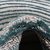 Handmade Wool Rug Tuft Weaving, Sustainable Contemporary Carpet, Bold Blue Rings, Round Shape, Custom Made On-Demand in Turkiye_ETUGENE_Helix-001-J-Tuft