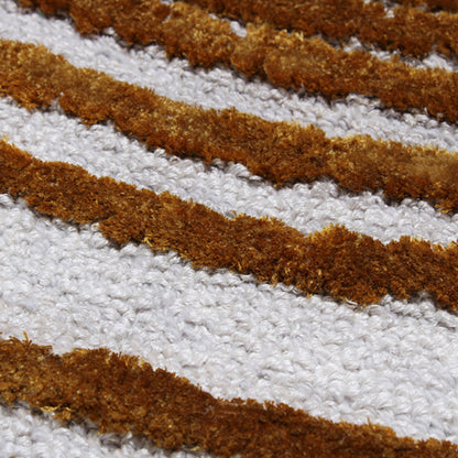 Handmade Wool Rug Tuft Weaving, Sustainable Contemporary Carpet, Bold Rings, Round Shape, Custom Made On-Demand in Turkiye_ETUGENE_Helix-001-F-Motifs