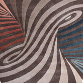 Handmade Wool Rug Tuft Weaving, Sustainable Contemporary Carpet, Brown Beige Swirl Design, Irregular Shape, Custom Made On-Demand in Turkiye_ETUGENE_Weave-002-N-Design