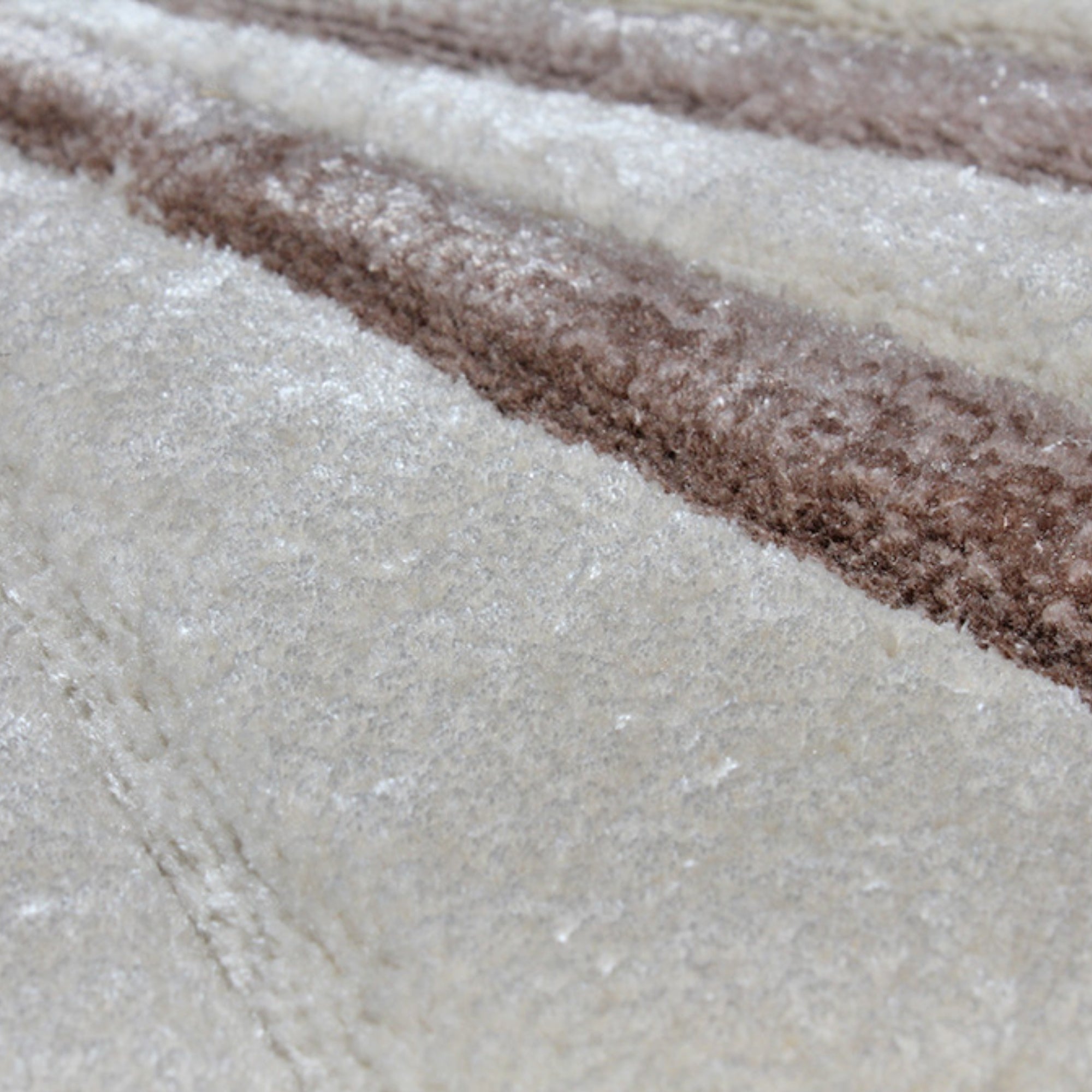 Handmade Wool Rug Tuft Weaving, Sustainable Contemporary Carpet, Brown Pleat Design, Irregular Shape, Custom Made On-Demand in Turkiye_ETUGENE_Pleat-001-B-Details