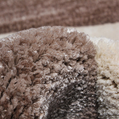 Handmade Wool Rug Tuft Weaving, Sustainable Contemporary Carpet, Brown Pleat Design, Irregular Shape, Custom Made On-Demand in Turkiye_ETUGENE_Pleat-001-B-Tuft