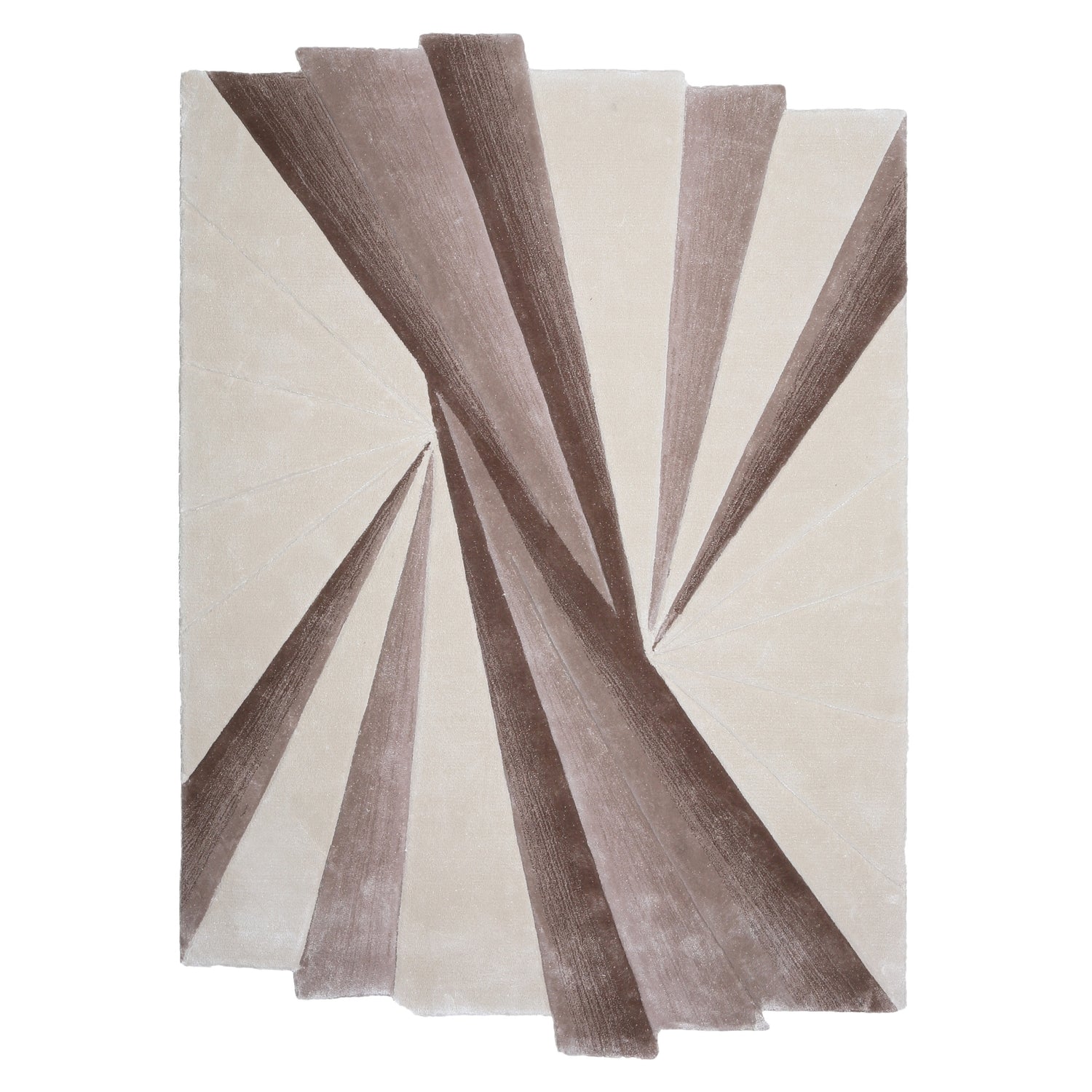 Handmade Wool Rug Tuft Weaving, Sustainable Contemporary Carpet, Brown Pleat Design, Irregular Shape, Custom Made On-Demand in Turkiye_ETUGENE_Pleat-001-B