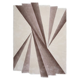 Handmade Wool Rug Tuft Weaving, Sustainable Contemporary Carpet, Brown Pleat Design, Irregular Shape, Custom Made On-Demand in Turkiye_ETUGENE_Pleat-001-B