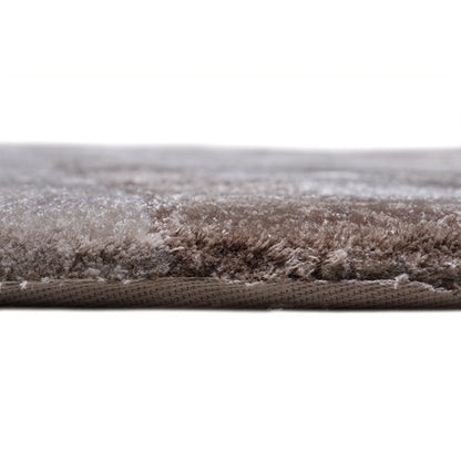 Handmade Wool Rug Tuft Weaving, Sustainable Contemporary Carpet, Brown Swirl Design, Irregular Shape, Custom Made On-Demand in Turkiye_ETUGENE_Weave-002-B-Height