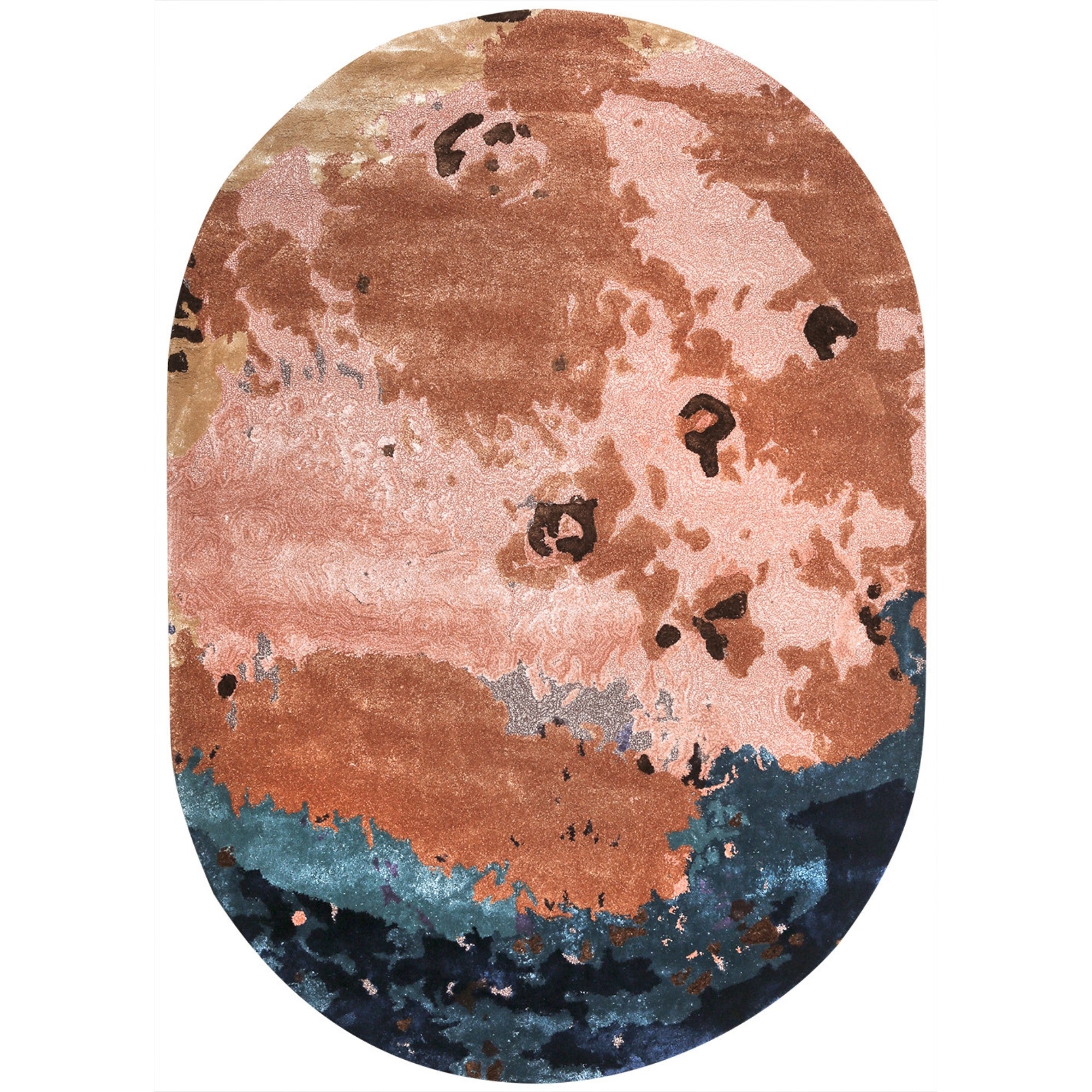 Handmade Wool Rug Tuft Weaving, Sustainable Contemporary Carpet, Cosmic Design, Irregular Shape, Custom Made On-Demand in Turkiye_ETUGENE_Cosmos-001-N