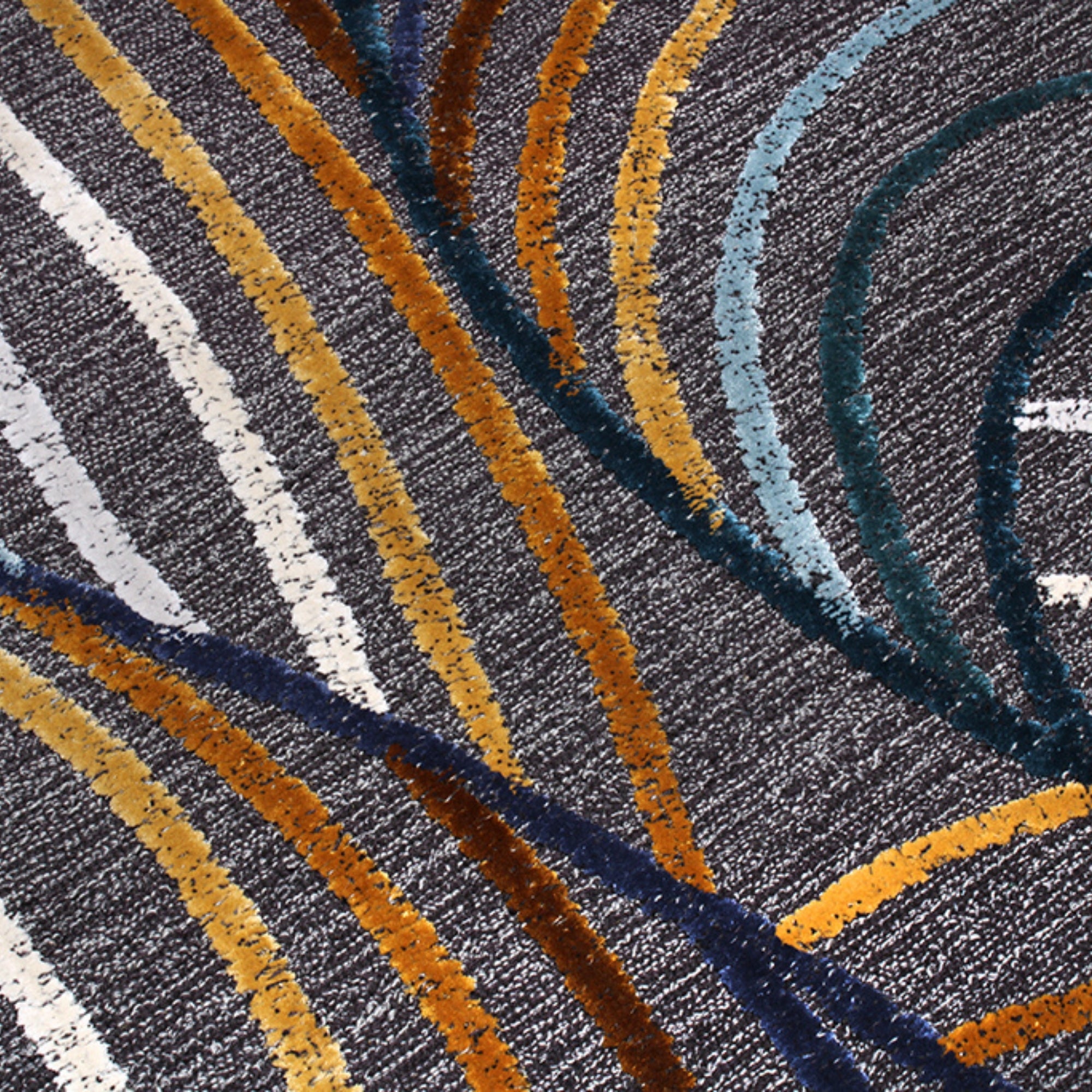 Handmade Wool Rug Tuft Weaving, Sustainable Contemporary Carpet, Flowing Curves, Round Shape, Custom Made On-Demand in Turkiye_ETUGENE_Helix-003-JX-Design