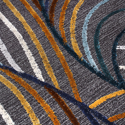 Handmade Wool Rug Tuft Weaving, Sustainable Contemporary Carpet, Flowing Curves, Round Shape, Custom Made On-Demand in Turkiye_ETUGENE_Helix-003-JX-Design