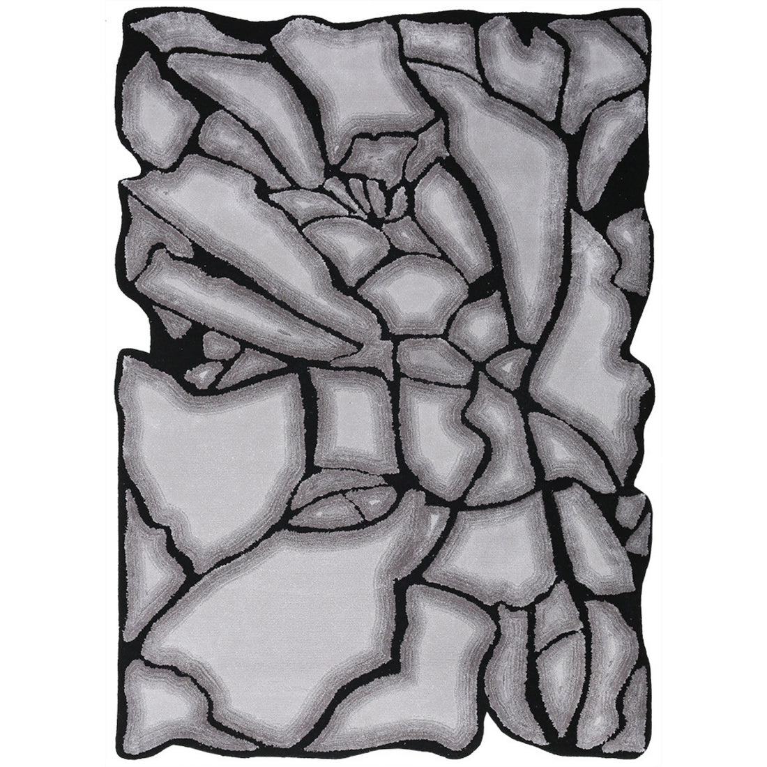 Handmade Wool Rug Tuft Weaving, Sustainable Contemporary Carpet, Fragmented Design, Irregular Shape, Custom Made On-Demand in Turkiye_ETUGENE_Shinny-001-A