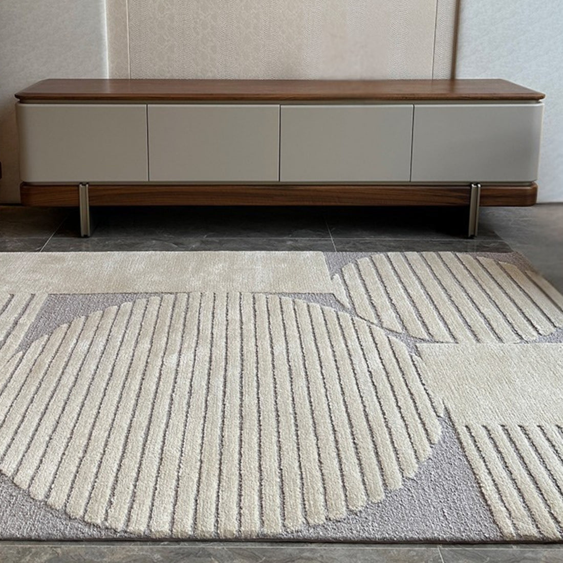 Handmade Wool Rug Tuft Weaving, Sustainable Contemporary Carpet, Geometric Mix Grey Design, Rectangular Shape, Custom Made On-Demand in Turkiye_ETUGENE_Liquid-002-A-D-5-Home