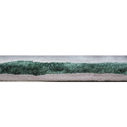 Handmade Wool Rug Tuft Weaving, Sustainable Contemporary Carpet, Green Baroque Design, Rectangular Shape, Custom Made On-Demand in Turkiye_ETUGENE_Mallorca-001-GD-Height