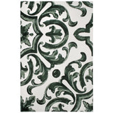 Handmade Wool Rug Tuft Weaving, Sustainable Contemporary Carpet, Green Baroque Design, Rectangular Shape, Custom Made On-Demand in Turkiye_ETUGENE_Mallorca-001-GD