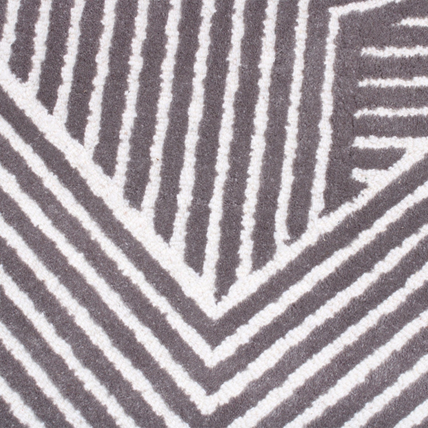 Handmade Wool Rug Tuft Weaving, Sustainable Contemporary Carpet, Grey &amp; White, Rectangular Shape, Custom Made On-Demand in Turkiye_ETUGENE_Trace-004-B-Design
