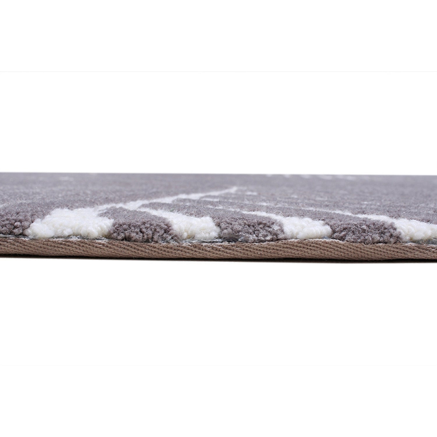 Handmade Wool Rug Tuft Weaving, Sustainable Contemporary Carpet, Grey &amp; White, Rectangular Shape, Custom Made On-Demand in Turkiye_ETUGENE_Trace-004-B-Height