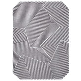 Handmade Wool Rug Tuft Weaving, Sustainable Contemporary Carpet, Grey & White, Rectangular Shape, Custom Made On-Demand in Turkiye_ETUGENE_Trace-004-B