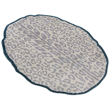 Handmade Wool Rug Tuft Weaving, Sustainable Contemporary Carpet, Iconic Leopard, Oval Shape, Custom Made On-Demand in Turkiye_ETUGENE_Leopard-003-J-Horizontal