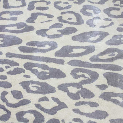 Handmade Wool Rug Tuft Weaving, Sustainable Contemporary Carpet, Iconic Leopard, Oval Shape, Custom Made On-Demand in Turkiye_ETUGENE_Leopard-003-J-Motifs