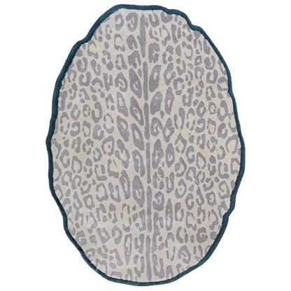 Handmade Wool Rug Tuft Weaving, Sustainable Contemporary Carpet, Iconic Leopard, Oval Shape, Custom Made On-Demand in Turkiye_ETUGENE_Leopard-003-J