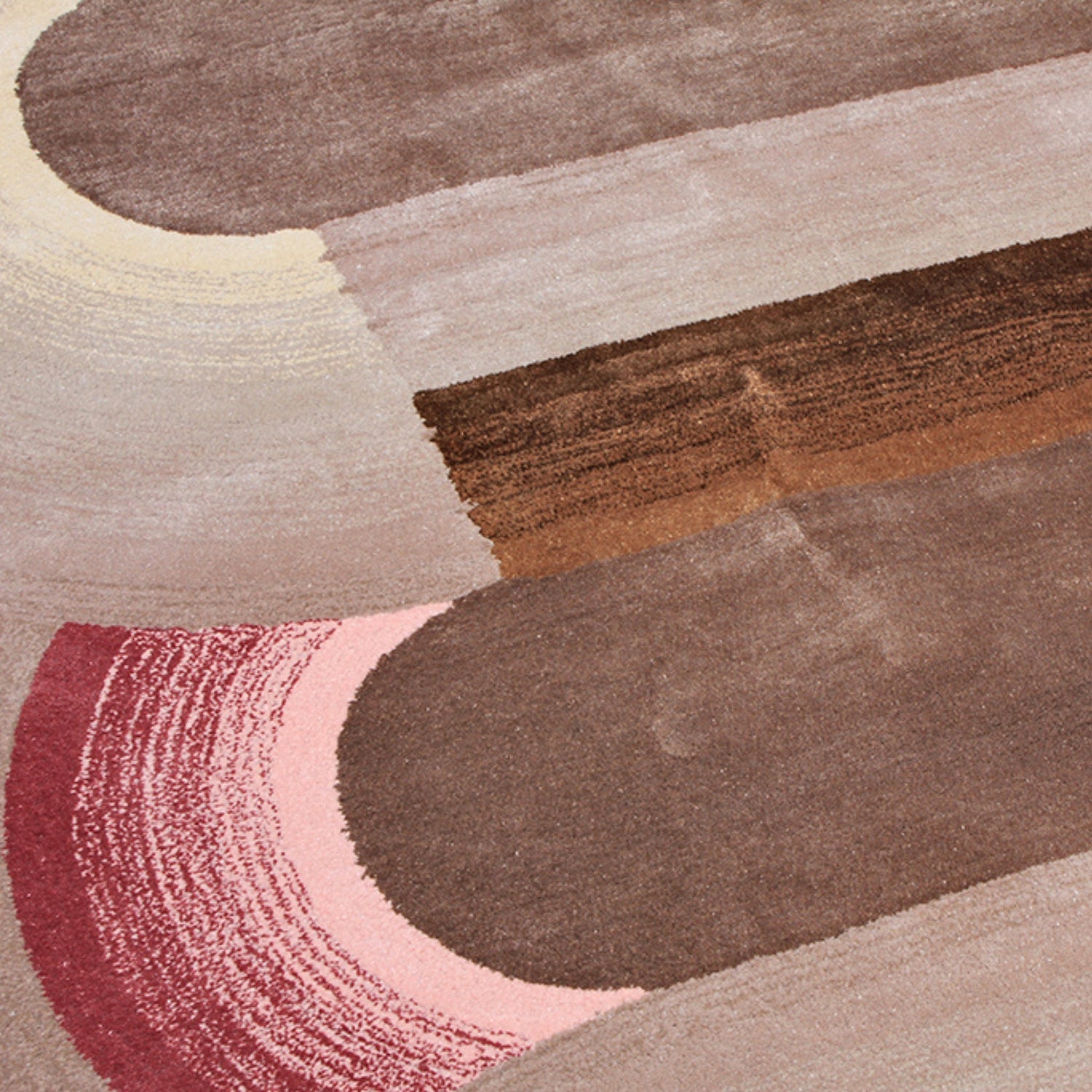 Handmade Wool Rug Tuft Weaving, Sustainable Contemporary Carpet, Interlocking Loops Design, Irregular Shape, Custom Made On-Demand in Turkiye_ETUGENE_Geo-002-D-Motifs