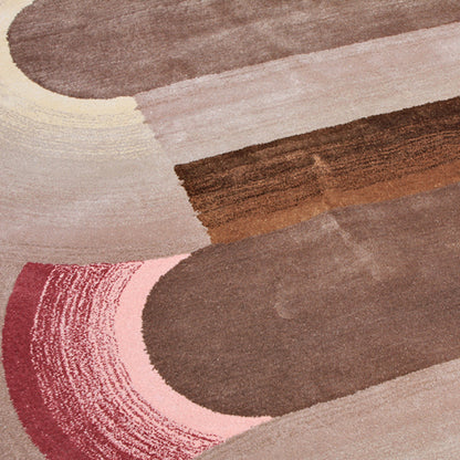 Handmade Wool Rug Tuft Weaving, Sustainable Contemporary Carpet, Interlocking Loops Design, Irregular Shape, Custom Made On-Demand in Turkiye_ETUGENE_Geo-002-D-Motifs