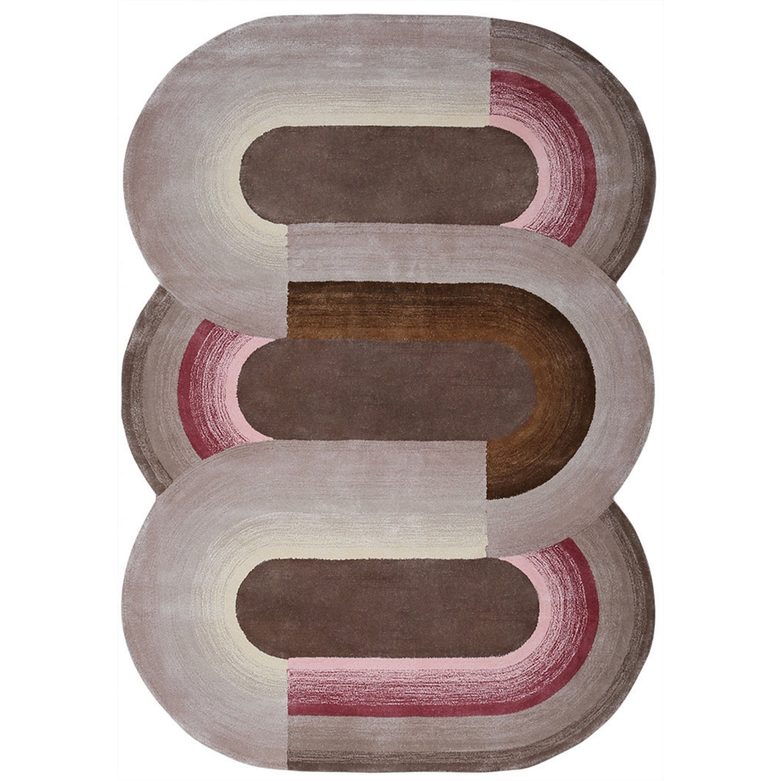 Handmade Wool Rug Tuft Weaving, Sustainable Contemporary Carpet, Interlocking Loops Design, Irregular Shape, Custom Made On-Demand in Turkiye_ETUGENE_Geo-002-D