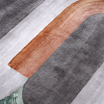 Handmade Wool Rug Tuft Weaving, Sustainable Contemporary Carpet, Interlocking Loops Design, Irregular Shape, Custom Made On-Demand in Turkiye_ETUGENE_Geo-002-GX-Motifs