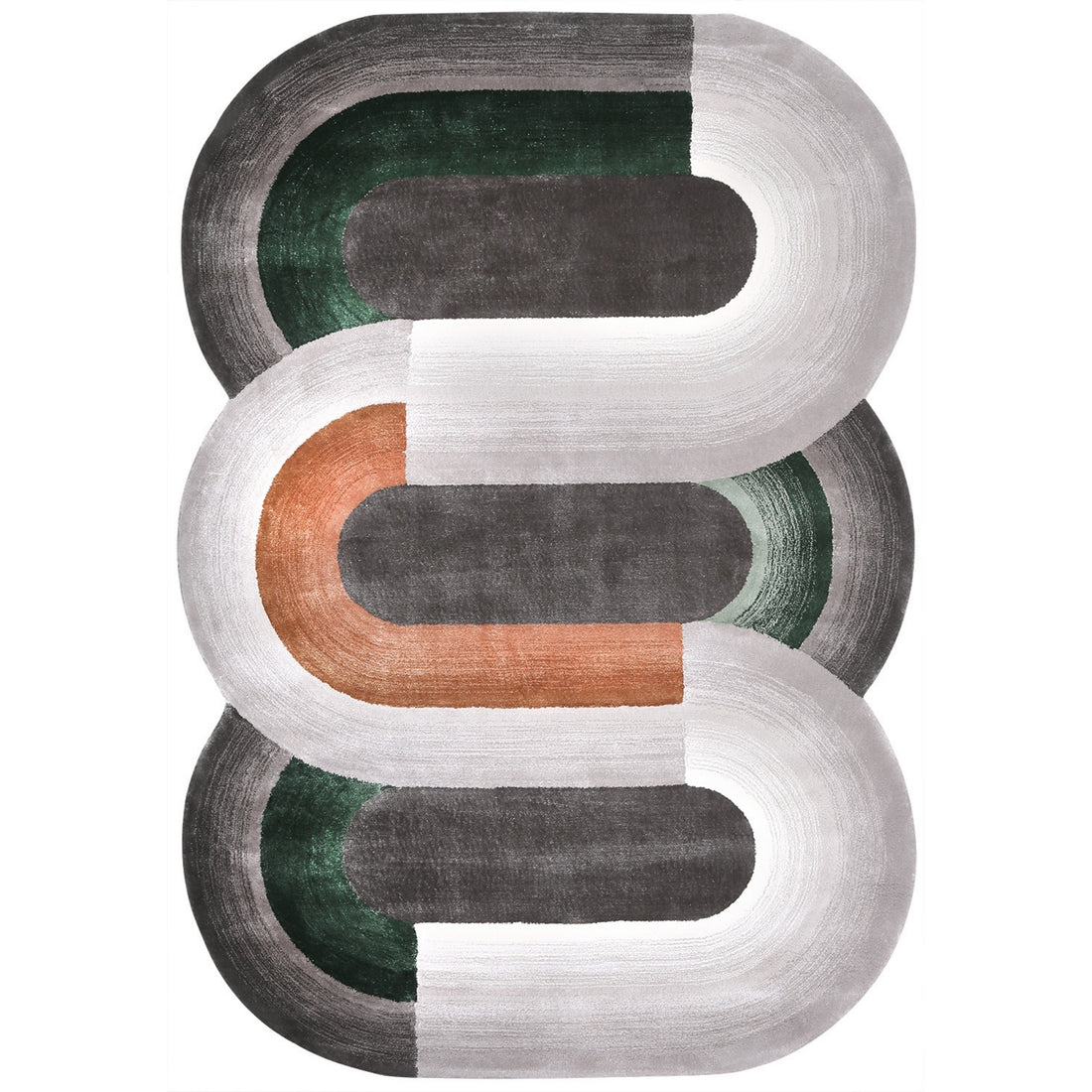 Handmade Wool Rug Tuft Weaving, Sustainable Contemporary Carpet, Interlocking Loops Design, Irregular Shape, Custom Made On-Demand in Turkiye_ETUGENE_Geo-002-GX