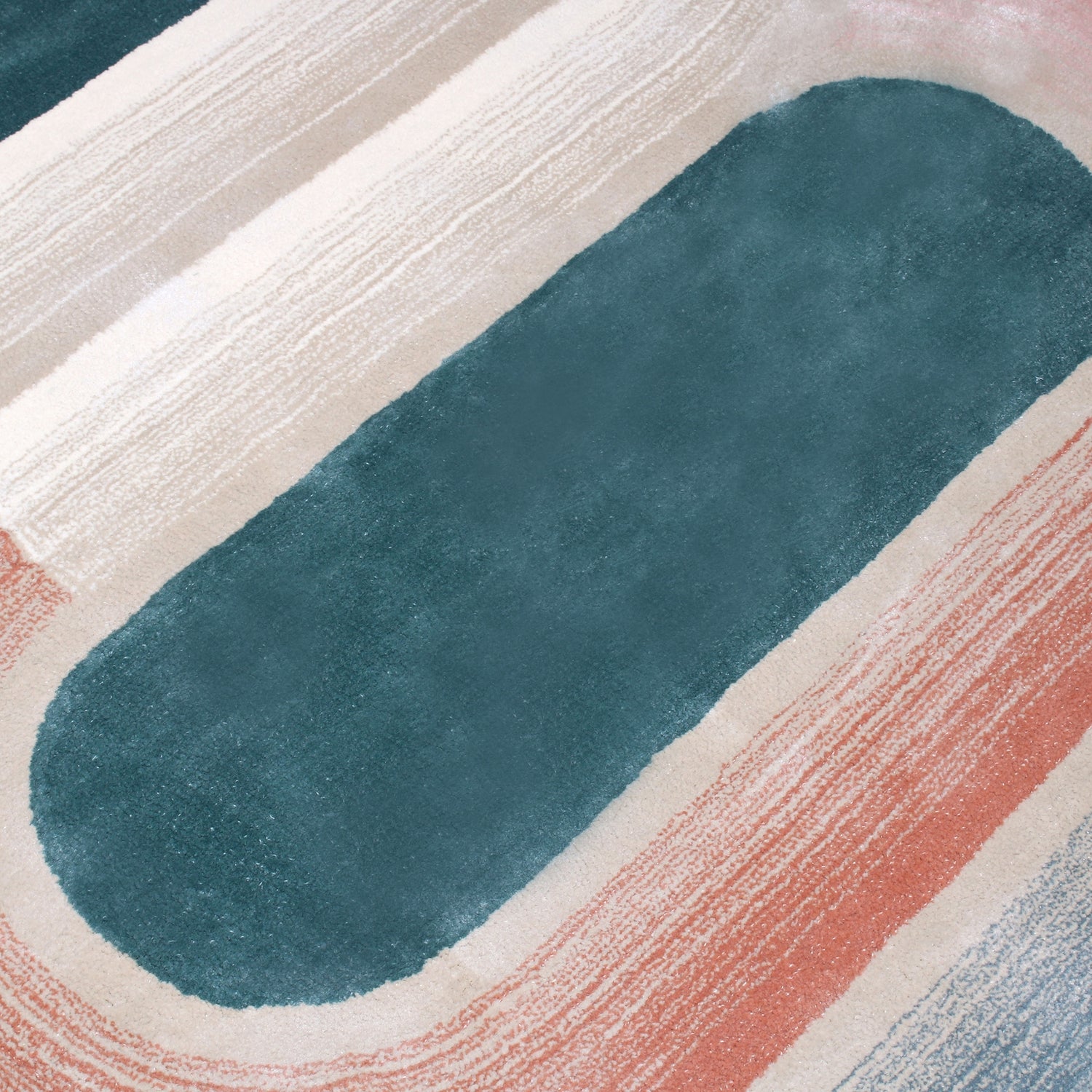 Handmade Wool Rug Tuft Weaving, Sustainable Contemporary Carpet, Interlocking Loops Design, Irregular Shape, Custom Made On-Demand in Turkiye_ETUGENE_Geo-002-M-Motifs