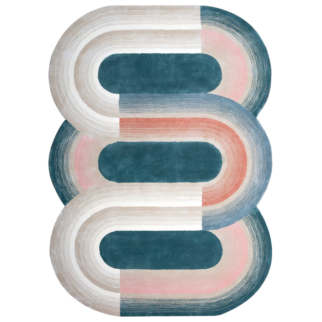 Handmade Wool Rug Tuft Weaving, Sustainable Contemporary Carpet, Interlocking Loops Design, Irregular Shape, Custom Made On-Demand in Turkiye_ETUGENE_Geo-002-M