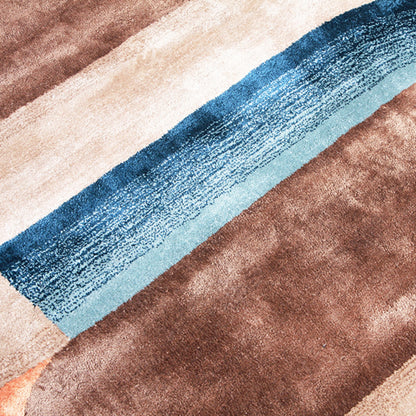 Handmade Wool Rug Tuft Weaving, Sustainable Contemporary Carpet, Interlocking Loops Design, Irregular Shape, Custom Made On-Demand in Turkiye_ETUGENE_Geo-002-N-Motifs