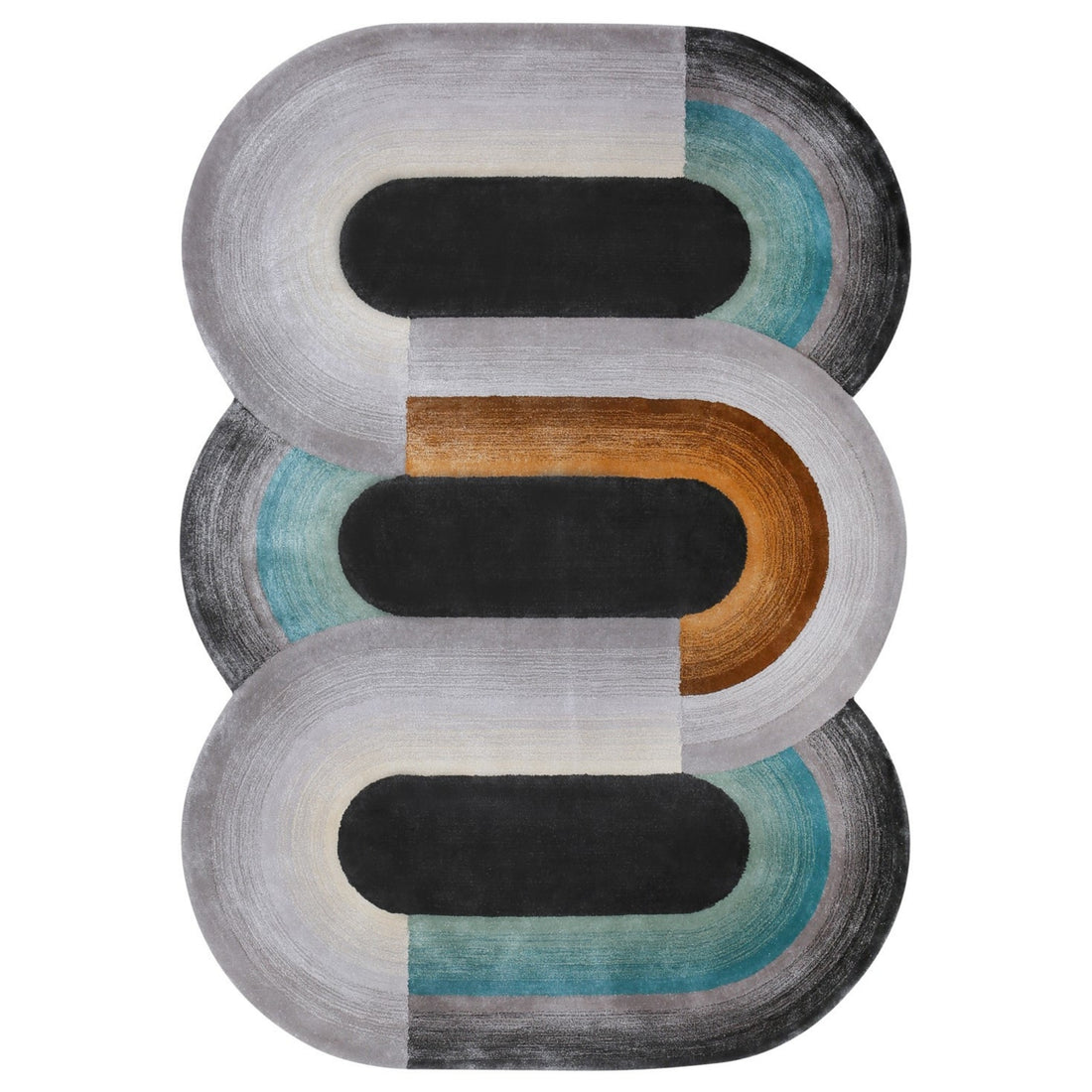 Handmade Wool Rug Tuft Weaving, Sustainable Contemporary Carpet, Interlocking Loops Design, Irregular Shape, Custom Made On-Demand in Turkiye_ETUGENE_Geo-002-T