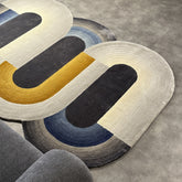 Handmade Wool Rug Tuft Weaving, Sustainable Contemporary Carpet, Interlocking Loops Design, Irregular Shape, Custom Made On-Demand in Turkiye_ETUGENE_Geo-002-VX-Floor