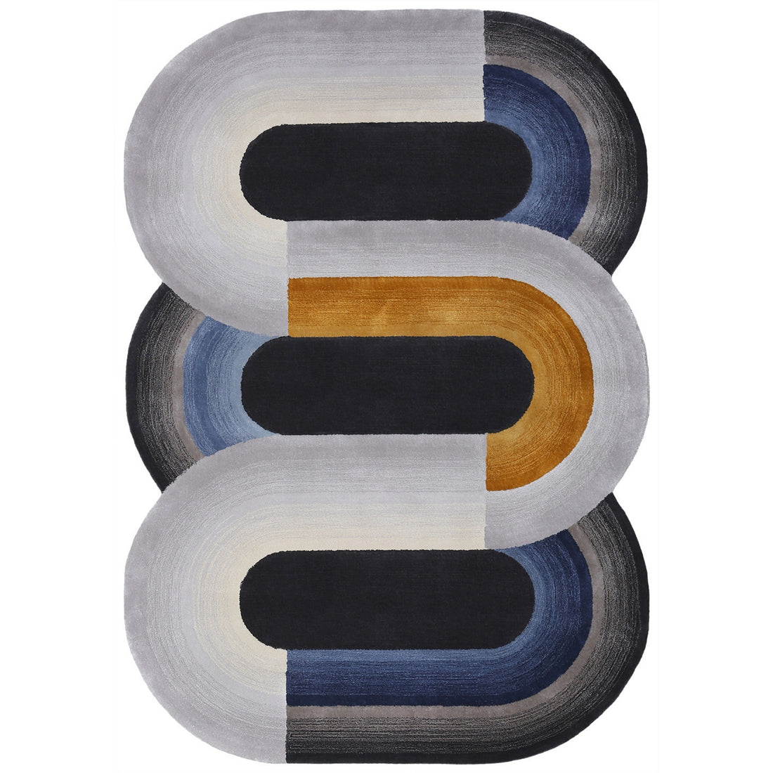 Handmade Wool Rug Tuft Weaving, Sustainable Contemporary Carpet, Interlocking Loops Design, Irregular Shape, Custom Made On-Demand in Turkiye_ETUGENE_Geo-002-VX