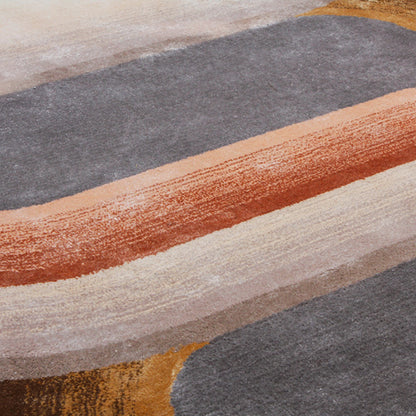 Handmade Wool Rug Tuft Weaving, Sustainable Contemporary Carpet, Interlocking Loops Design, Irregular Shape, Custom Made On-Demand in Turkiye_ETUGENE_Geo-002-X-Motifs