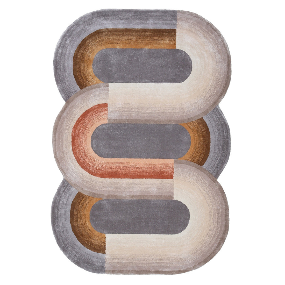 Handmade Wool Rug Tuft Weaving, Sustainable Contemporary Carpet, Interlocking Loops Design, Irregular Shape, Custom Made On-Demand in Turkiye_ETUGENE_Geo-002-X