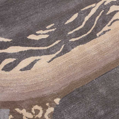 Handmade Wool Rug Tuft Weaving, Sustainable Contemporary Carpet, Interlocking Loops Design, Irregular Shape, Custom Made On-Demand in Turkiye_ETUGENE_Geo-008-D-Motifs