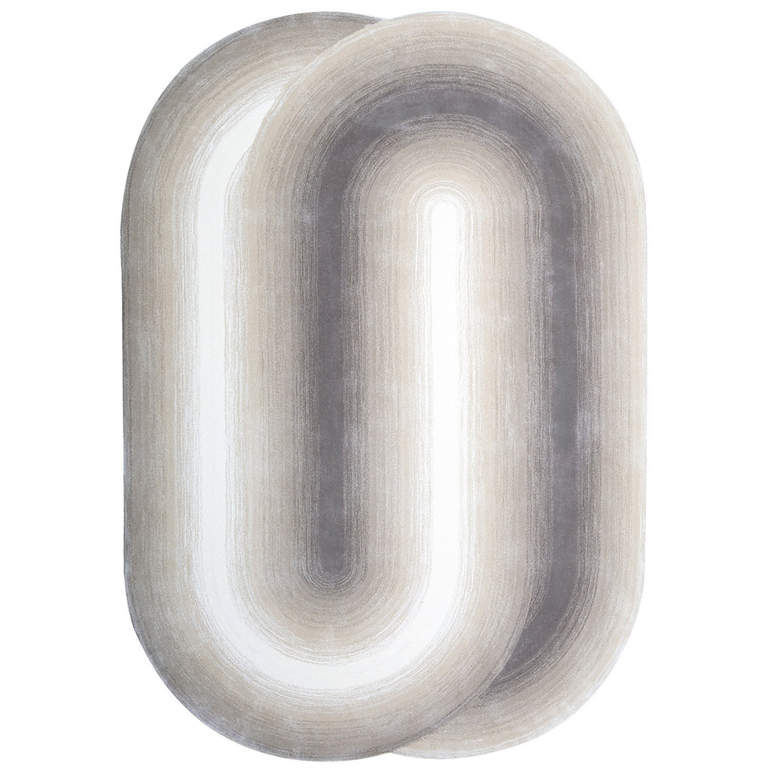 Handmade Wool Rug Tuft Weaving, Sustainable Contemporary Carpet, Interlocking Oval Shapes, Irregular Shape, Custom Made On-Demand in Turkiye_ETUGENE_Geo-005-D