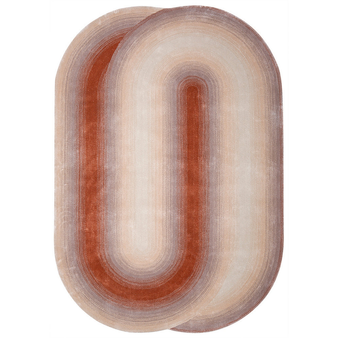 Handmade Wool Rug Tuft Weaving, Sustainable Contemporary Carpet, Interlocking Oval Shapes, Irregular Shape, Custom Made On-Demand in Turkiye_ETUGENE_Geo-005-G