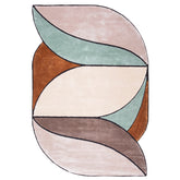 Handmade Wool Rug Tuft Weaving, Sustainable Contemporary Carpet, Leaf-Like Pattern, Irregular Shape, Custom Made On-Demand in Turkiye_ETUGENE_Eye-001-C