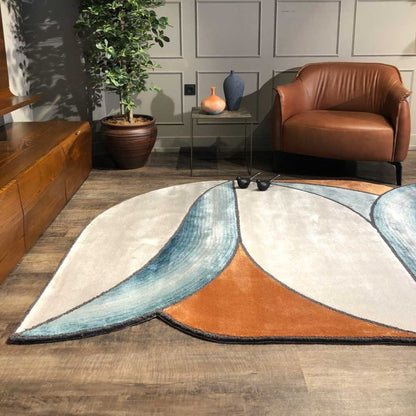 Handmade Wool Rug Tuft Weaving, Sustainable Contemporary Carpet, Leaf-Like Pattern, Irregular Shape, Custom Made On-Demand in Turkiye_ETUGENE_New-Tulip-001-G-Home