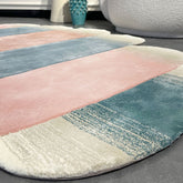 Handmade Wool Rug Tuft Weaving, Sustainable Contemporary Carpet, Marshmallow, Round Shape, Custom Made On-Demand in Turkiye_ETUGENE_Marshmallow-001-M-Home