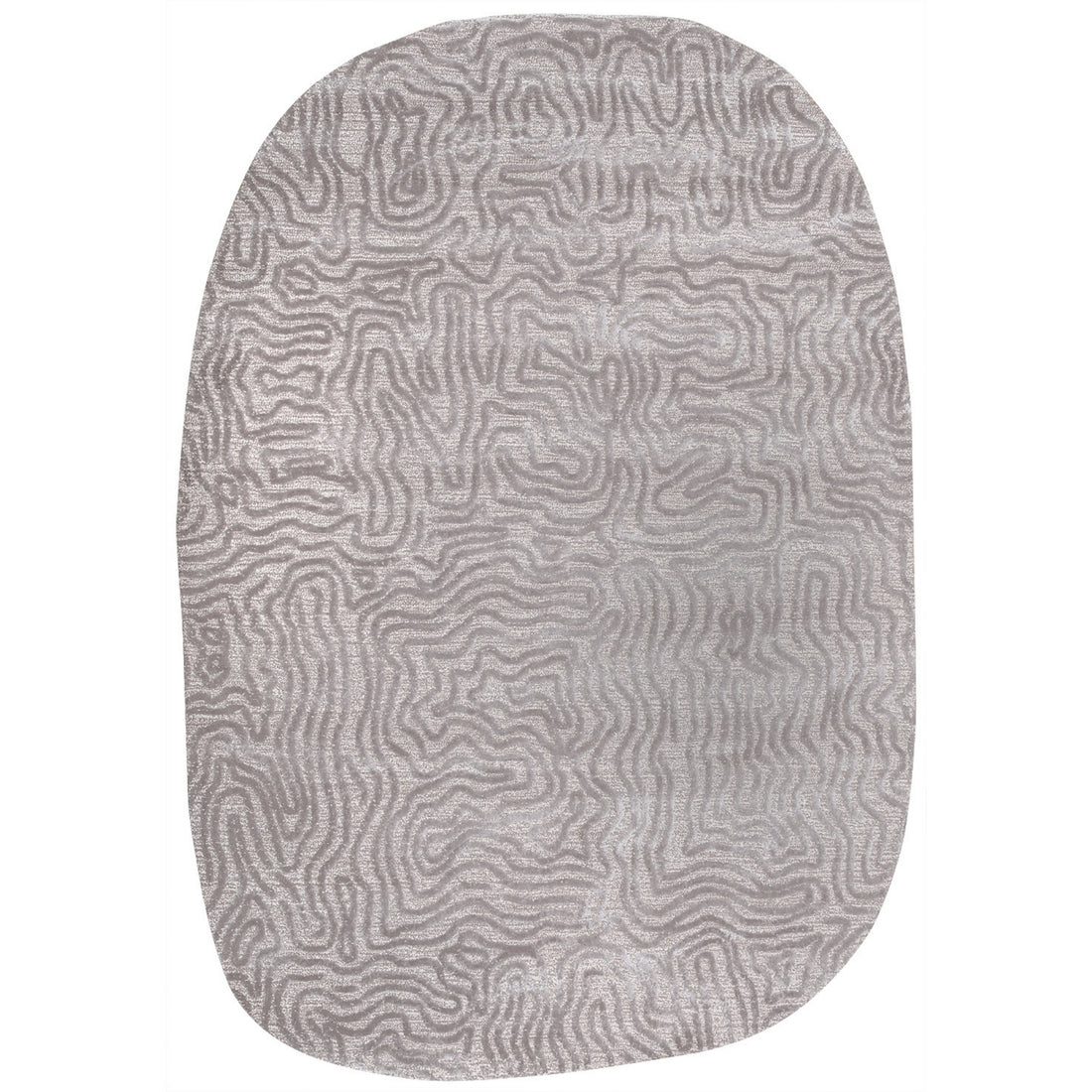 Handmade Wool Rug Tuft Weaving, Sustainable Contemporary Carpet, Maze Design, Irregular Shape, Custom Made On-Demand in Turkiye_ETUGENE_Helix-005-A