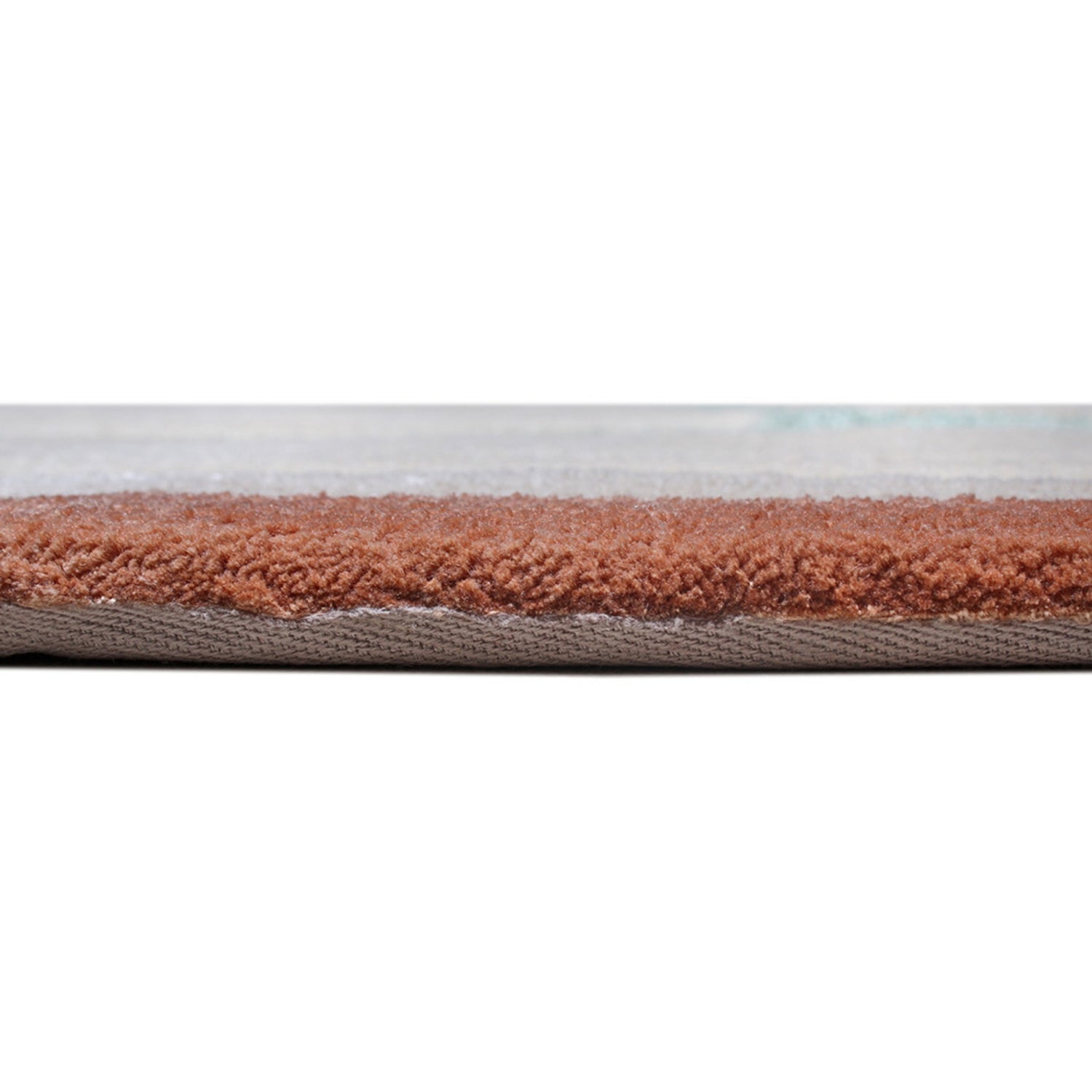 Handmade Wool Rug Tuft Weaving, Sustainable Contemporary Carpet, Orange Minimalist Design, Oval Shape, Custom Made On-Demand in Turkiye_ETUGENE_Ovoid-003-GR-Height