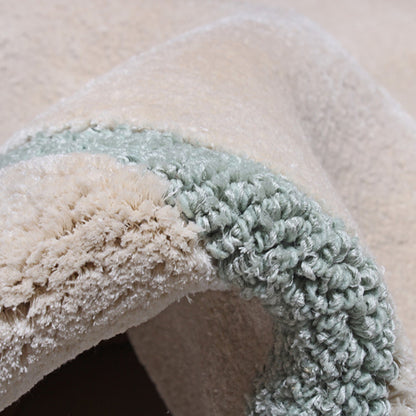 Handmade Wool Rug Tuft Weaving, Sustainable Contemporary Carpet, Orange Minimalist Design, Oval Shape, Custom Made On-Demand in Turkiye_ETUGENE_Ovoid-003-GR-Tuft